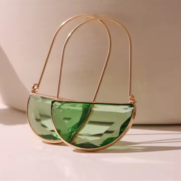 Anthropologie Green and Gold Earrings - Picture 4 of 6